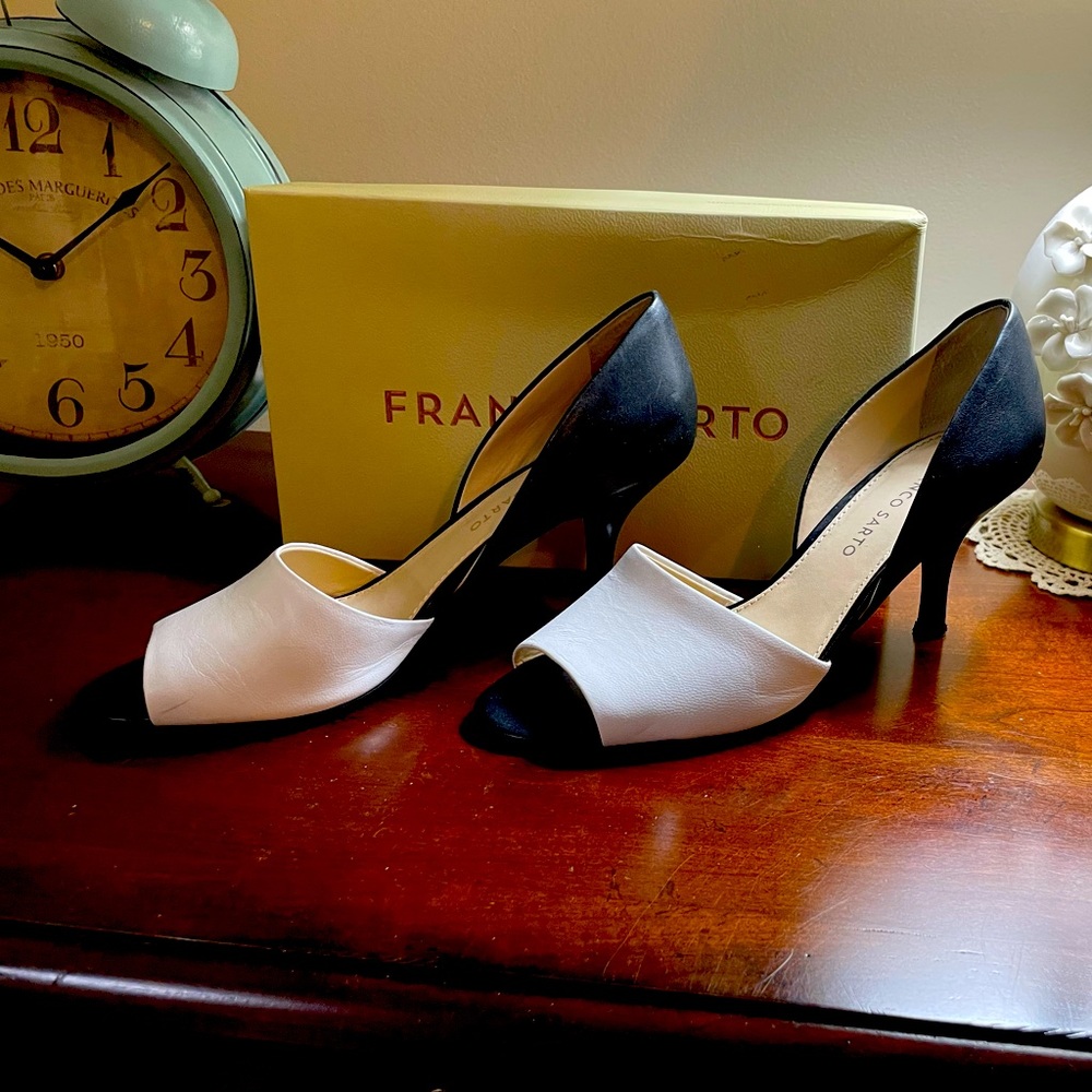 Franco Sarto women’s Lisa Pump white & black US 8 M